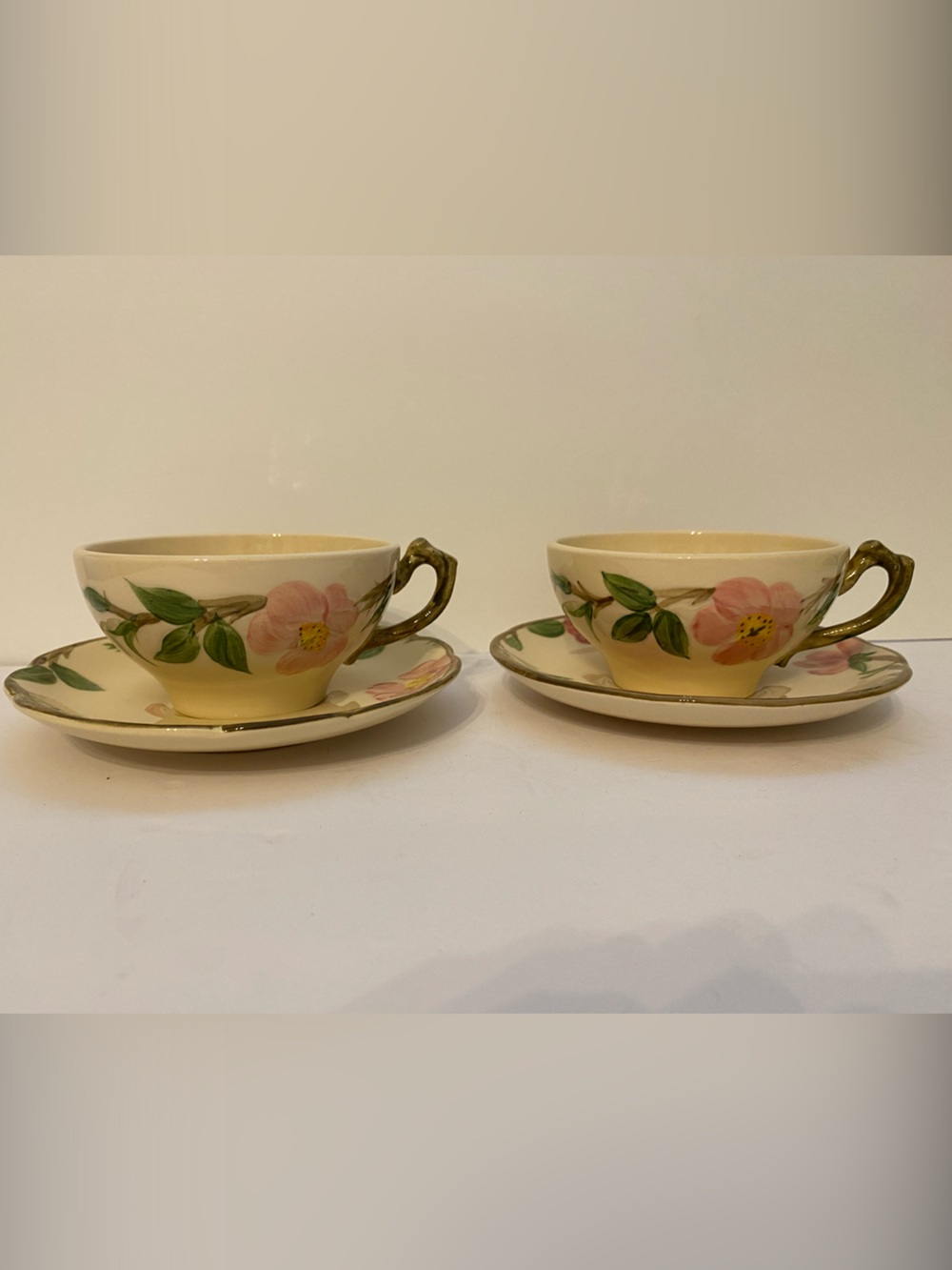 2 Vintage Franciscan Desert Rose Teacups and Saucers  made in England and USA